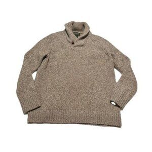 Vintage Eddie Bauer Men's Wool Blend Cowl Neck Knit Fisherman Sweater Large Tall